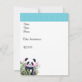Little Panda Beer Verjaardagsfeestuitnodiging Kaart (Achterkant)