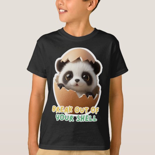 Little Panda@break uit je shell Sticker T-shirt (Voorkant)