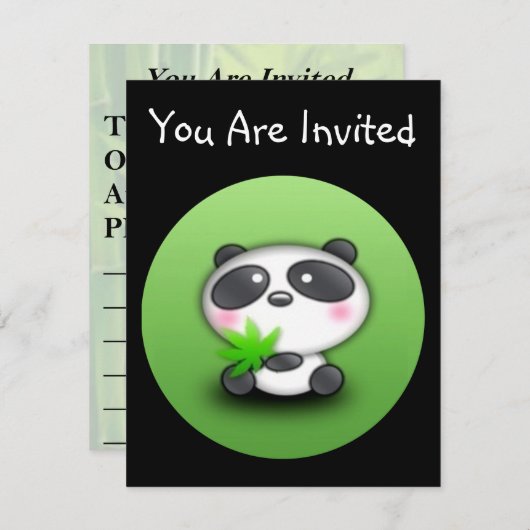 Little Panda Cub Kaart (Voorkant / Achterkant)