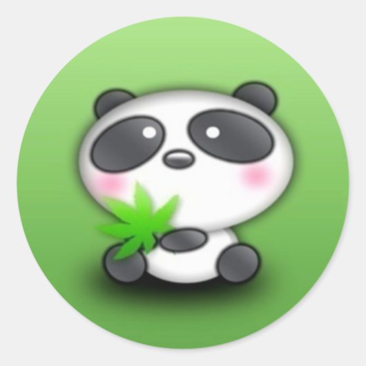 Little Panda Cub Ronde Sticker (Voorkant)