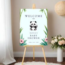 Little Panda Greenery Baby shower Welkomstbord