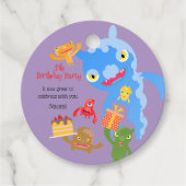 Little Party Monster en confetti Verjaardagsfeestj Bedankjes Labels (Voorkant)