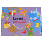 Little Party Monster en confetti Verjaardagsfeestj Groot Cadeauzakje (Voorkant)