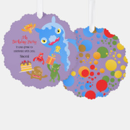 Little Party Monster en confetti Verjaardagsfeestj Ornament Kaart