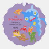 Little Party Monster en confetti Verjaardagsfeestj Ornament Kaart (Voorkant)