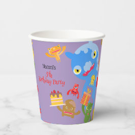 Little Party Monster en confetti Verjaardagsfeestj Papieren Bekers