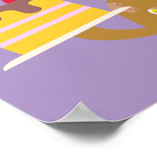 Little Party Monster en confetti Verjaardagsfeestj Poster (Hoek)