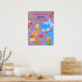 Little Party Monster en confetti Verjaardagsfeestj Poster (Keuken)