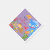 Little Party Monster en confetti Verjaardagsfeestj Servet (Hoek)