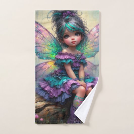 Little pastel themed fairy handdoek (Handdoek)