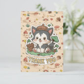 Little Pastel Wolf Bedankkaart (Staand voorkant)