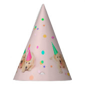 Little Paws Birthday Pink Puppy Feesthoedjes (Links)