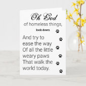 Little Paws Gebed voor Dakloze Honden & Katten Kaart (Gele Bloem)