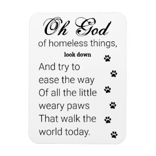 Little Paws Prayer for Homeless Dogs & Cats Magneet