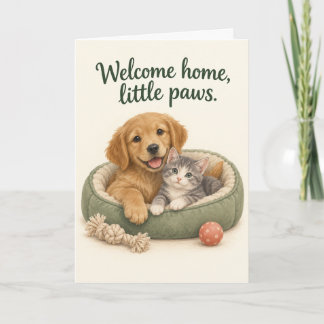 Little Paws Welcome Home Huisdier Adoptie Kaart