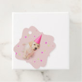 Little Paws Yellow Lab puppy roze verjaardag Bedankjes Labels (In situ)