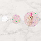 Little Paws Yellow Lab puppy roze verjaardag Confetti (Voorkanten)