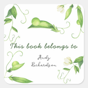 Little Pea Baby Shower - Dit boek is van Vierkante Sticker
