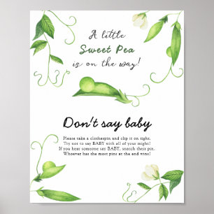 Little Pea Baby shower - Zeg geen baby Poster
