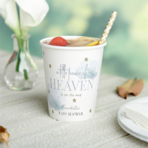 Little Peace of Heaven Blue Boy Baby shower Papieren Bekers