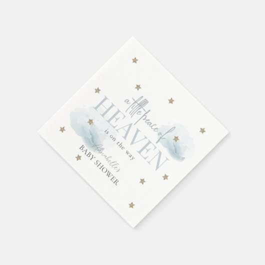 Little Peace of Heaven Blue Boy Baby shower Servet (Hoek)