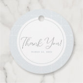 Little Peace of Heaven Blue Cloud Boy Baby shower Bedankjes Labels (Achterkant)