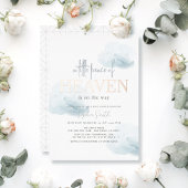 Little Peace of Heaven Blue Cloud Boy Baby shower Folie Uitnodiging