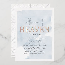 Little Peace of Heaven Blue Sky Boy Baby shower Folie Uitnodiging