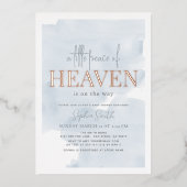 Little Peace of Heaven Blue Sky Boy Baby shower Folie Uitnodiging (Voorkant)