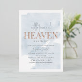 Little Peace of Heaven Blue Sky Boy Baby shower Folie Uitnodiging (Staand Voorkant)
