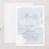 Little Peace of Heaven Boy Blue Sky Baby shower Kaart (Voorkant / Achterkant)