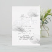 Little Peace of Heaven Grey Cloud Baby shower Folie Uitnodiging (Staand Voorkant)