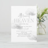 Little Peace of Heaven Grey Cloud Baby shower Kaart (Staand voorkant)