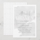 Little Peace of Heaven Grey Sky Baby shower Kaart (Voorkant / Achterkant)