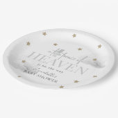 Little Peace of Heaven Grijs Baby shower Papieren Bordje (Gekanteld)