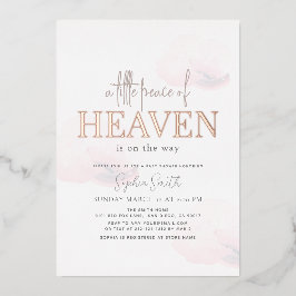 Little Peace of Heaven Pink Cloud Meisje Baby show Folie Uitnodiging