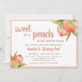 Little Peach Baby Girl 1e verjaardag Kaart (Voorkant)