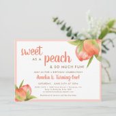 Little Peach Baby Girl 1e verjaardag Kaart (Staand voorkant)