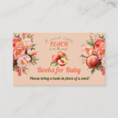 Little Peach Floral boeken voor Baby shower spel Informatiekaartje (Voorkant)