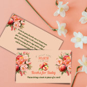 Little Peach Floral boeken voor Baby shower spel Informatiekaartje