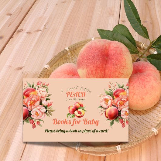 Little Peach Floral boeken voor Baby shower spel Informatiekaartje