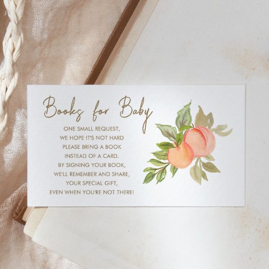 Little Peach Fruit Baby shower Boeken voor Baby Informatiekaartje