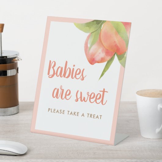 Little Peach Girl Baby shower Favorieten Teken Reclamebord Met Voetstuk (Insitu)