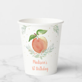 Little Peach Gold Floral Birthday Papieren Bekers