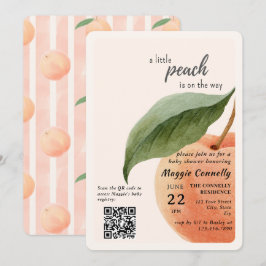 Little Peach is on the Way Baby Shower Invitation Kaart