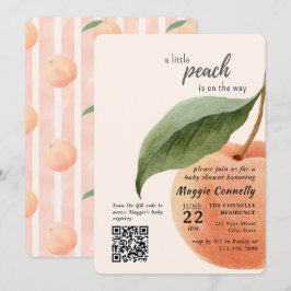 Little Peach is on the Way Baby Shower Invitation Kaart