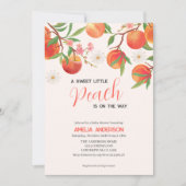 Little Peach is op de weg Peach Theme Baby shower Kaart (Voorkant)