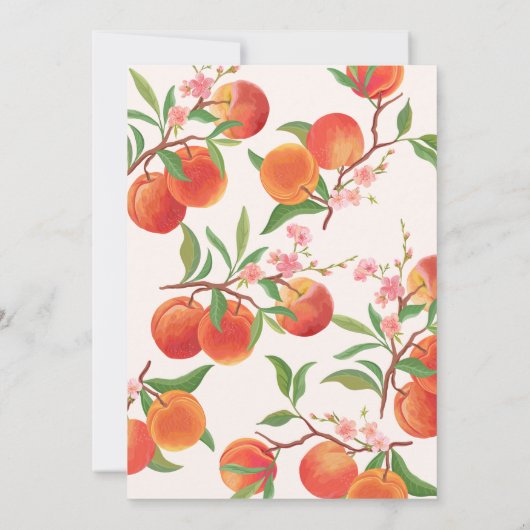 Little Peach is op de weg Peach Theme Baby shower Kaart (Achterkant)