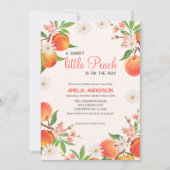 Little Peach is op de weg Peach Theme Baby shower Kaart (Voorkant)