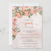 Little Peach is op Way Baby shower Invitation Kaart (Voorkant)
